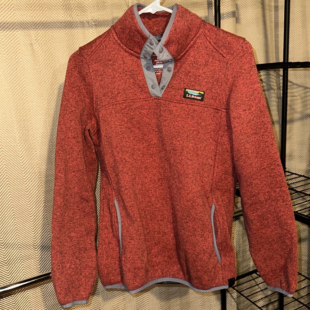 Red LL Bean pull over sweater XS